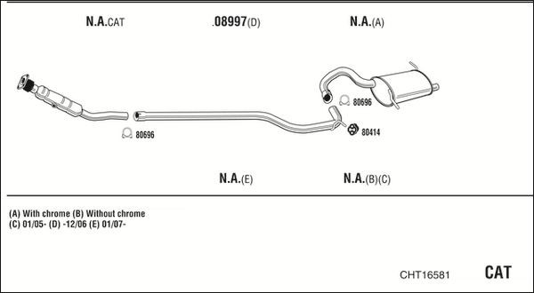 Išmetimo sistema WALKER CHT16581