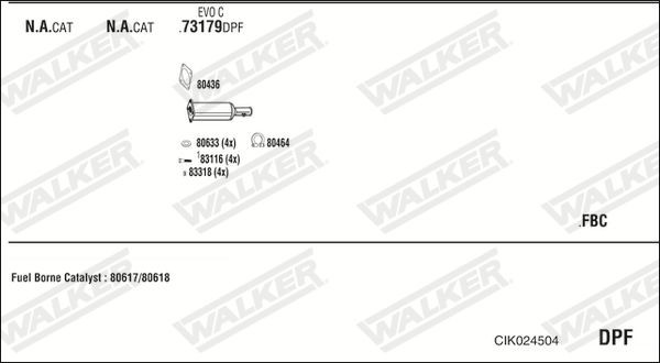 Išmetimo sistema WALKER CIK024504