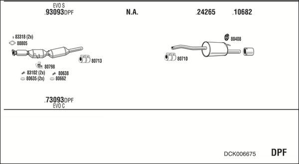 Išmetimo sistema WALKER DCK006675