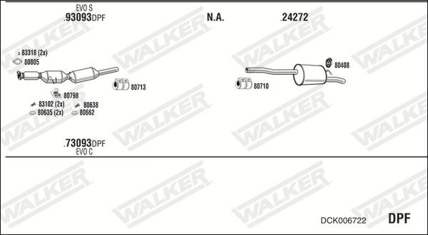 Išmetimo sistema WALKER DCK006722