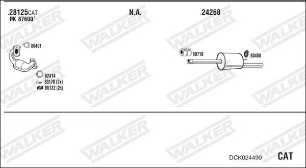 Išmetimo sistema WALKER DCK024490