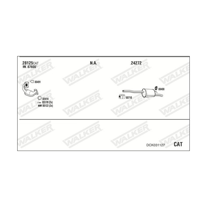 Išmetimo sistema WALKER DCK031127