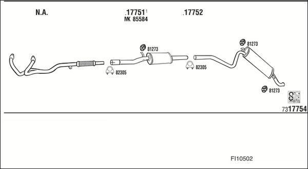 Išmetimo sistema WALKER FI10502