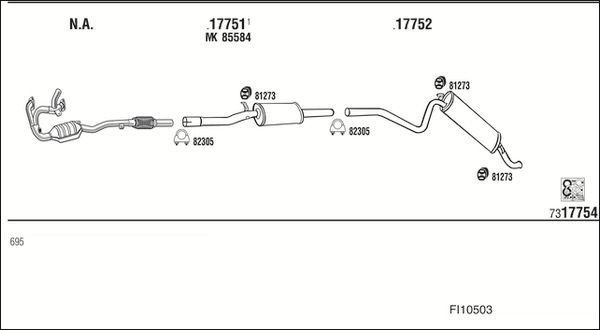 Išmetimo sistema WALKER FI10503