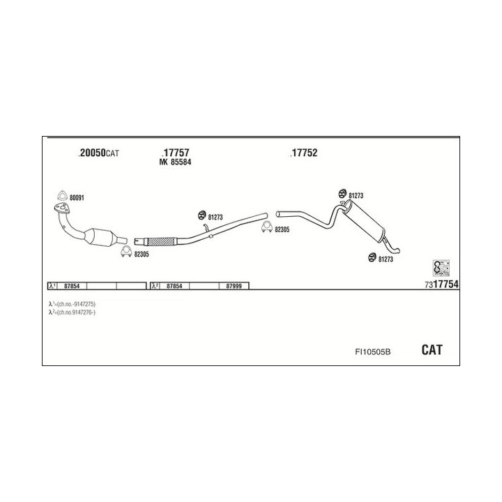 Išmetimo sistema WALKER FI10505B