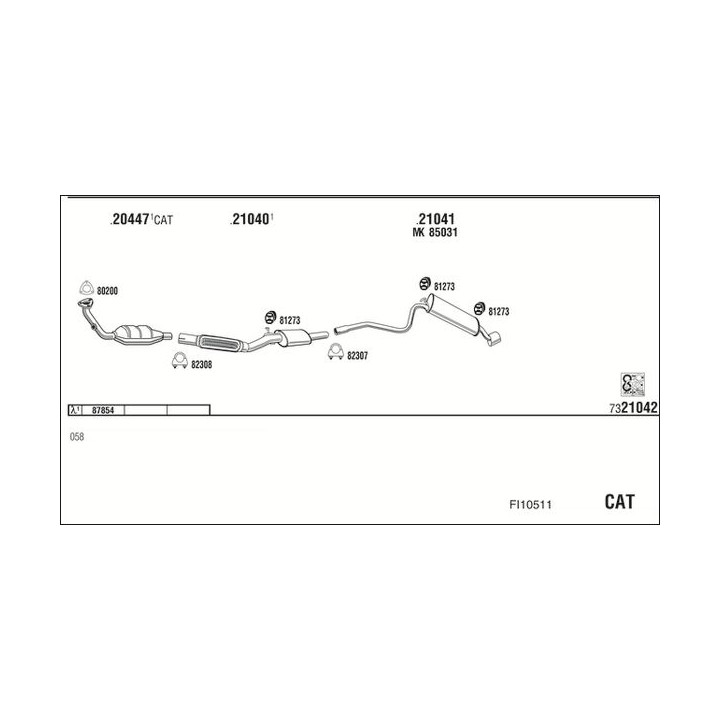 Išmetimo sistema WALKER FI10511