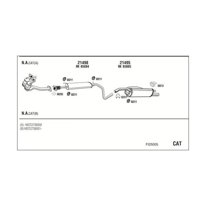 Išmetimo sistema WALKER FI25005