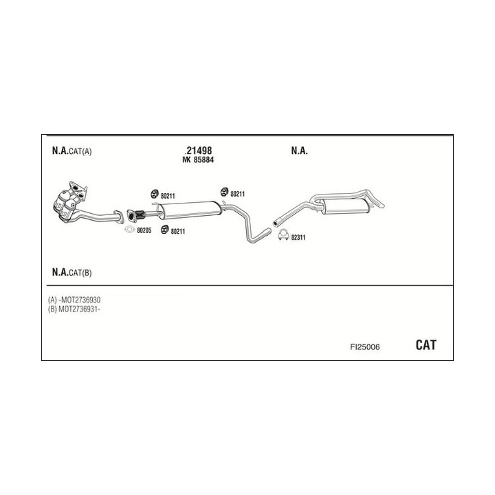Išmetimo sistema WALKER FI25006