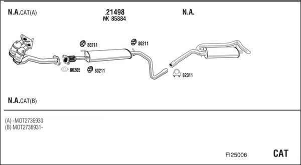Išmetimo sistema WALKER FI25006