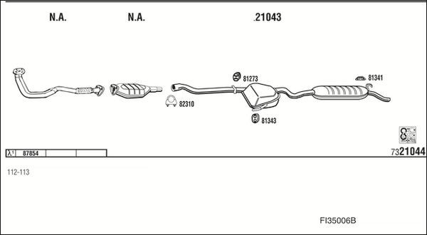 Išmetimo sistema WALKER FI35006B