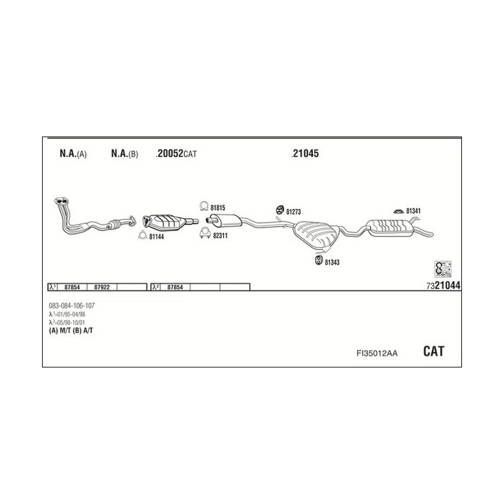 Išmetimo sistema WALKER FI35012AA