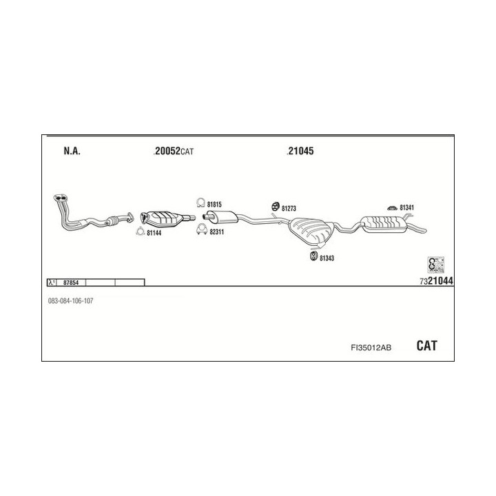 Išmetimo sistema WALKER FI35012AB