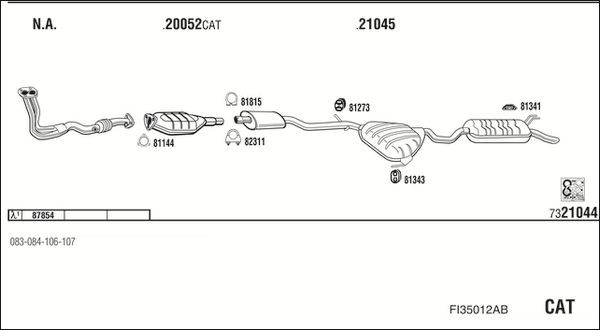 Išmetimo sistema WALKER FI35012AB