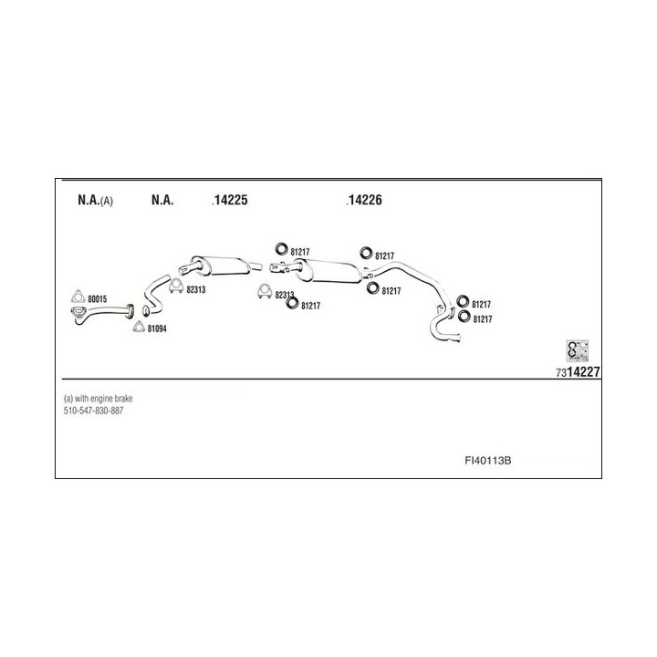 Išmetimo sistema WALKER FI40113B