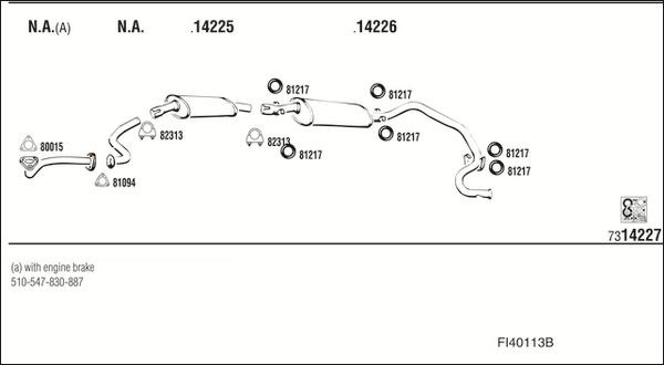Išmetimo sistema WALKER FI40113B