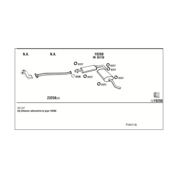 Išmetimo sistema WALKER FI40118