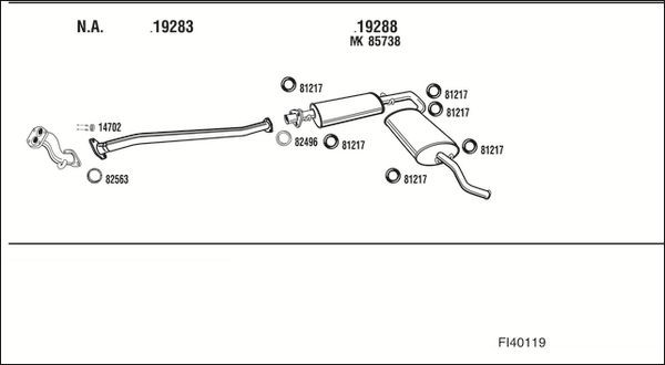 Išmetimo sistema WALKER FI40119