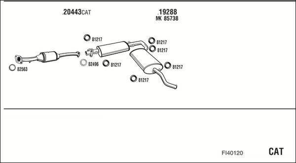 Išmetimo sistema WALKER FI40120