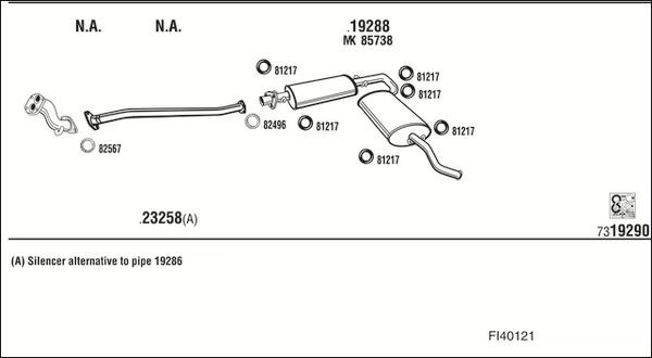 Išmetimo sistema WALKER FI40121