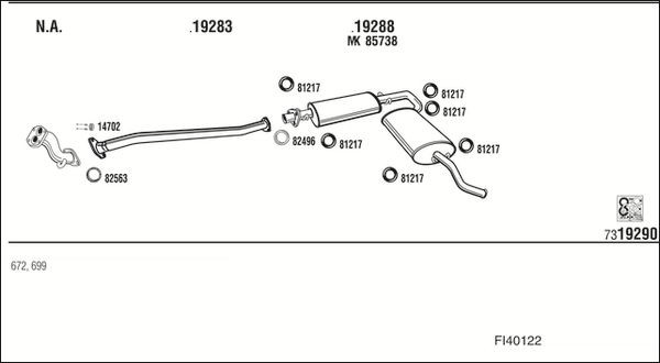 Išmetimo sistema WALKER FI40122