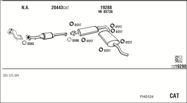 Išmetimo sistema WALKER FI40124