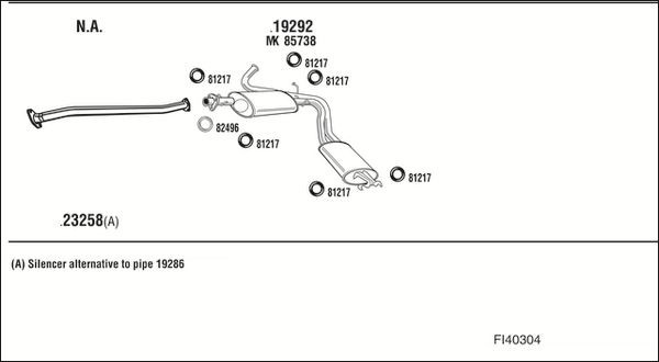Išmetimo sistema WALKER FI40304