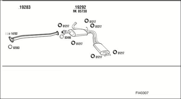 Išmetimo sistema WALKER FI40307