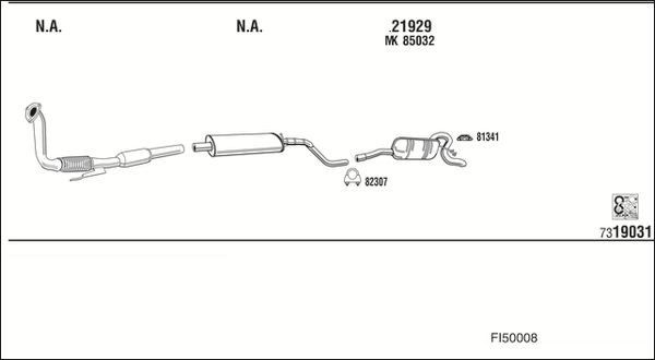 Išmetimo sistema WALKER FI50008