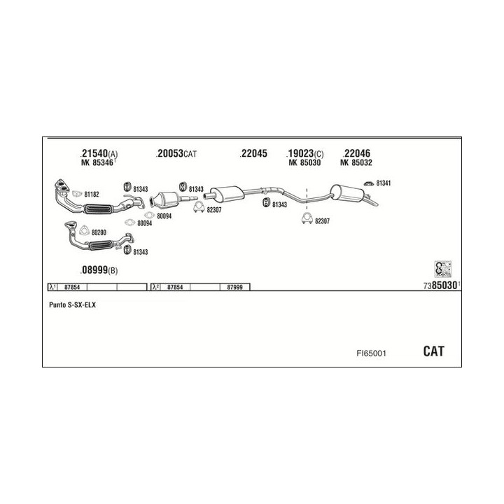 Išmetimo sistema WALKER FI65001