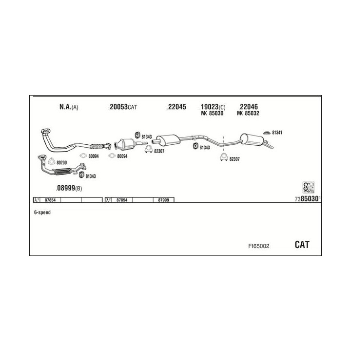 Išmetimo sistema WALKER FI65002