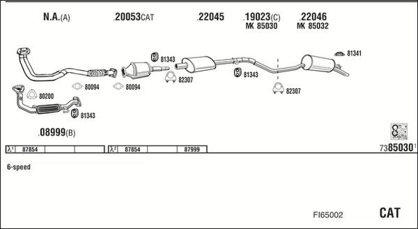 Išmetimo sistema WALKER FI65002