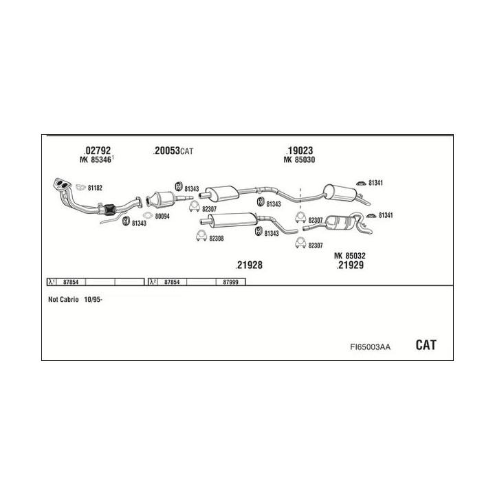 Išmetimo sistema WALKER FI65003AA