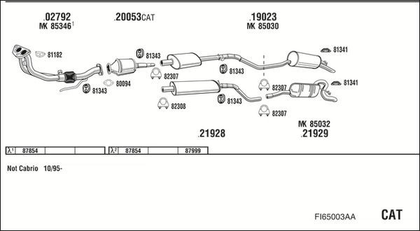 Išmetimo sistema WALKER FI65003AA