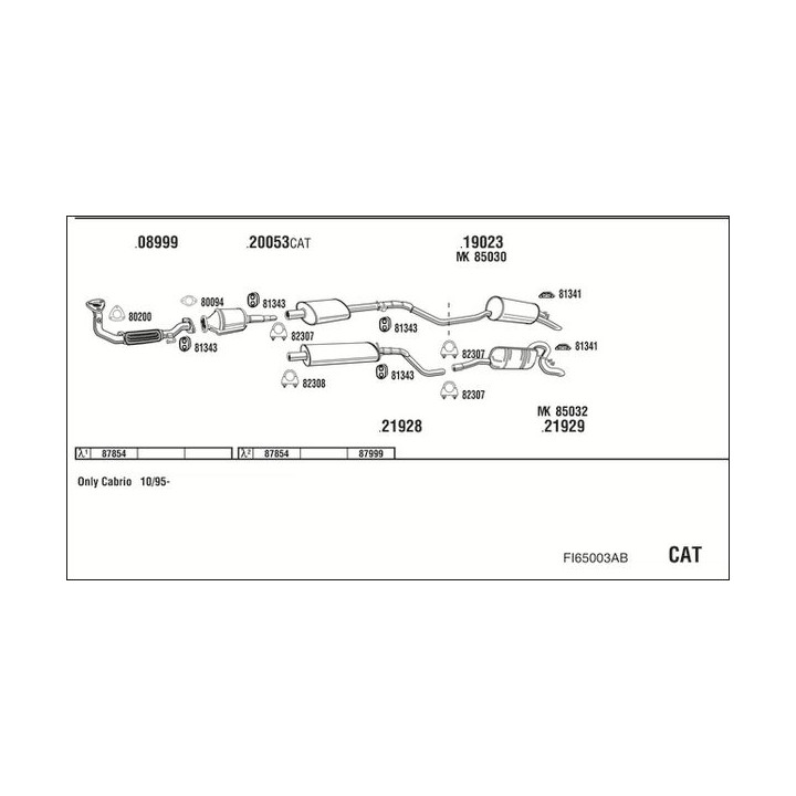 Išmetimo sistema WALKER FI65003AB