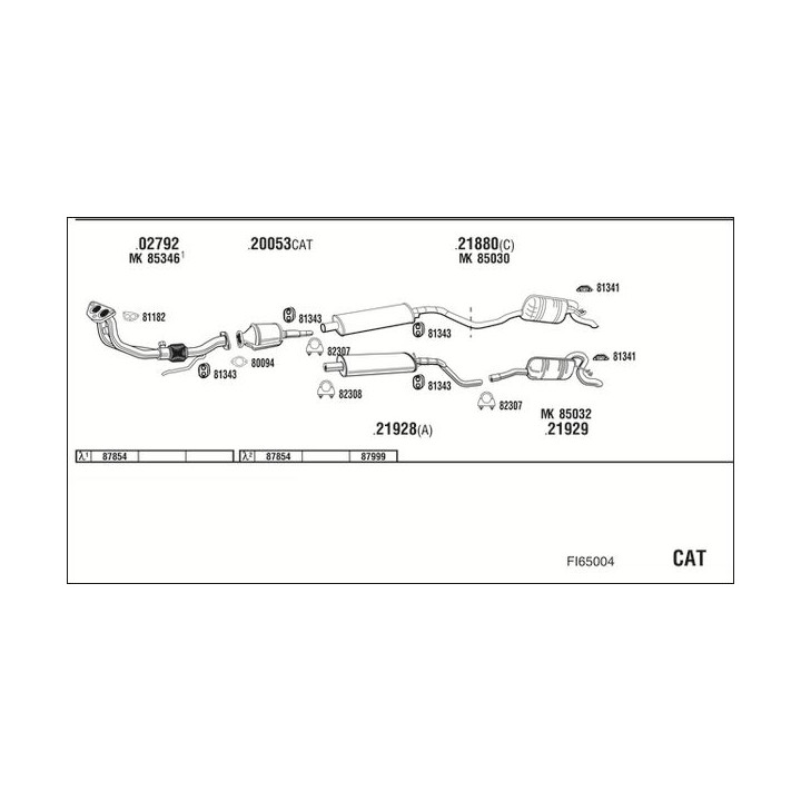 Išmetimo sistema WALKER FI65004