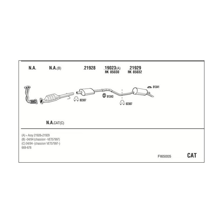 Išmetimo sistema WALKER FI65005