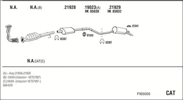 Išmetimo sistema WALKER FI65005