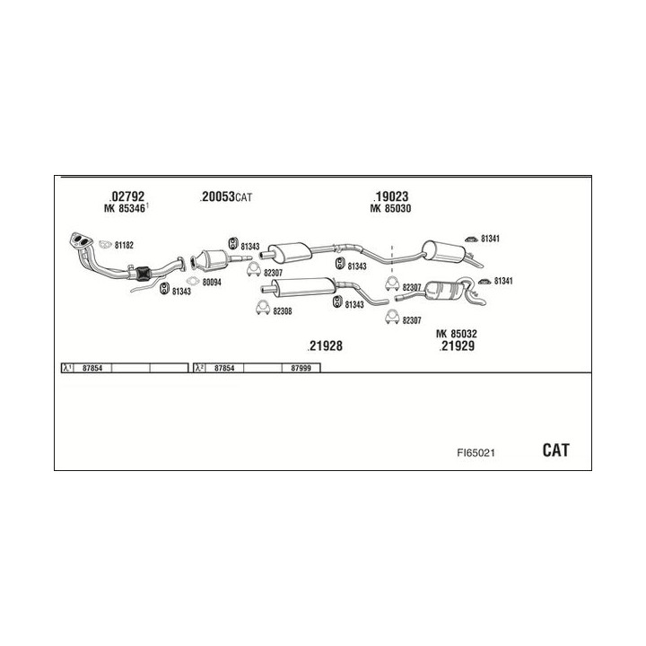 Išmetimo sistema WALKER FI65021