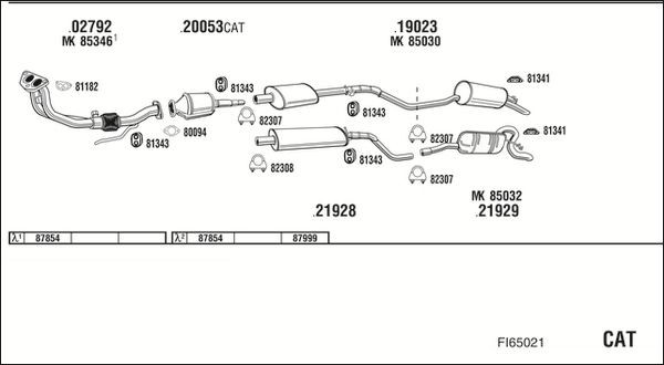 Išmetimo sistema WALKER FI65021