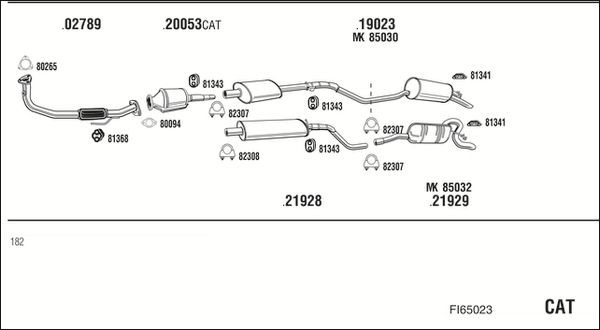 Išmetimo sistema WALKER FI65023
