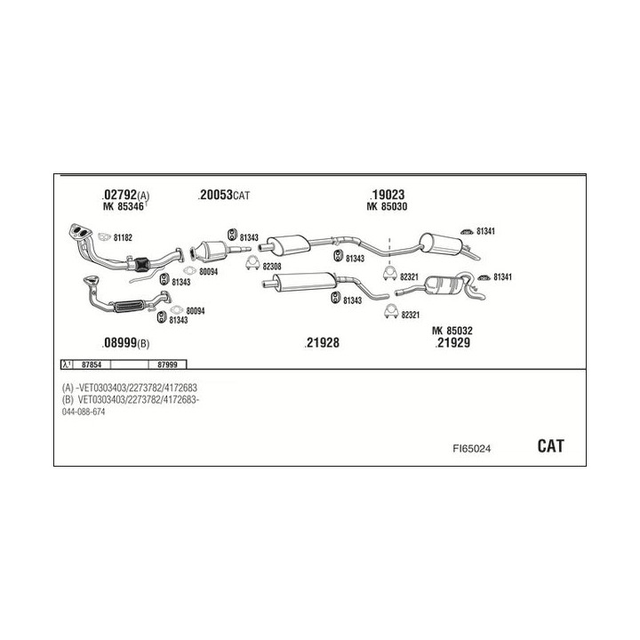 Išmetimo sistema WALKER FI65024