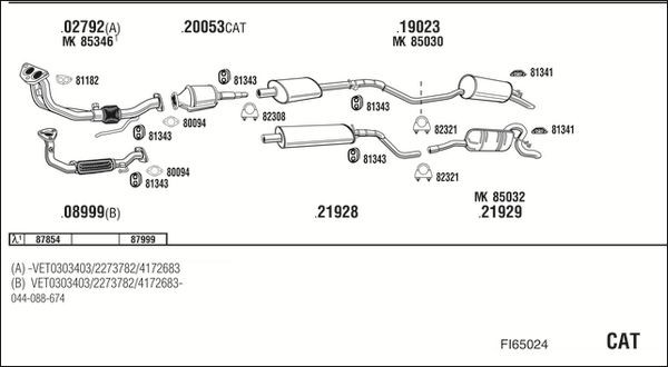 Išmetimo sistema WALKER FI65024