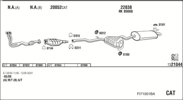 Išmetimo sistema WALKER FI71001BA