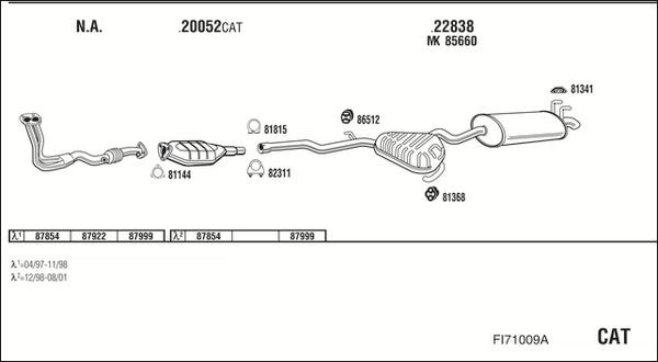 Išmetimo sistema WALKER FI71009A