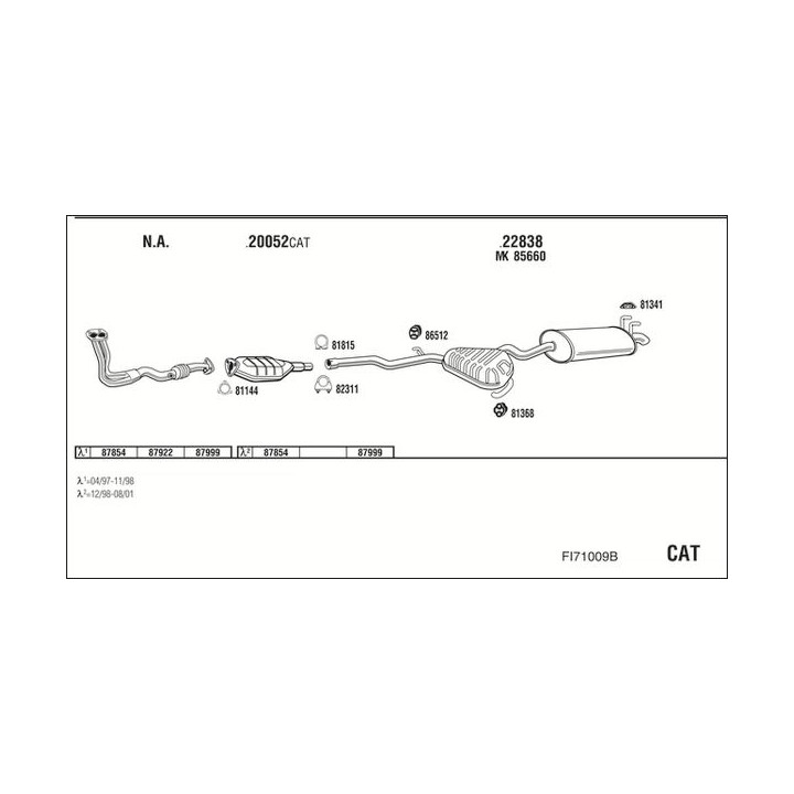 Išmetimo sistema WALKER FI71009B