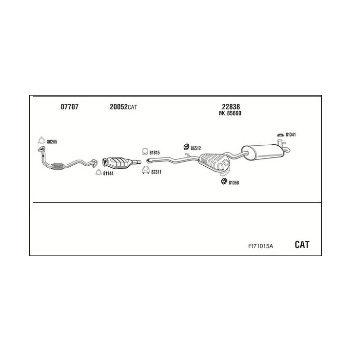 Išmetimo sistema WALKER FI71015A