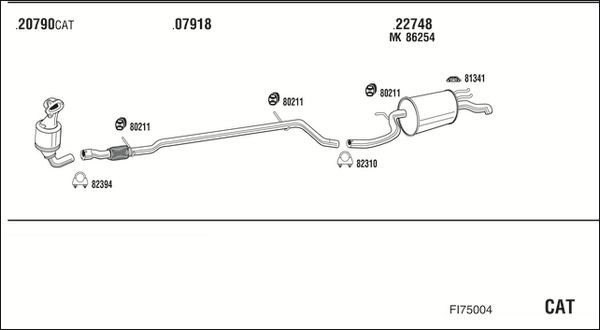 Išmetimo sistema WALKER FI75004
