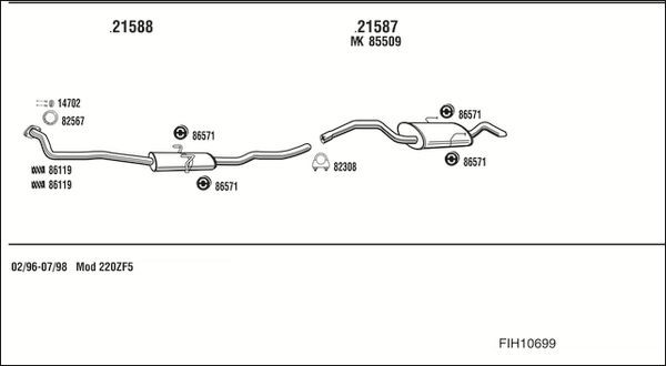 Išmetimo sistema WALKER FIH10699