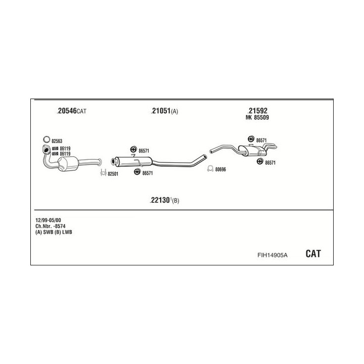 Išmetimo sistema WALKER FIH14905A