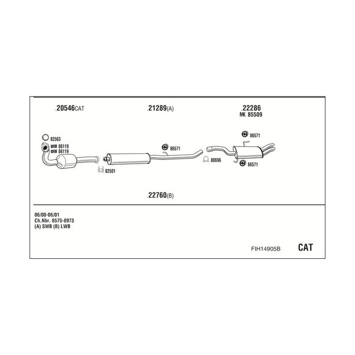 Išmetimo sistema WALKER FIH14905B